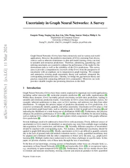 Uncertainty in Graph Neural Networks: A Survey