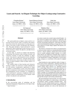 Learn and Search: An Elegant Technique for Object Lookup using
  Contrastive Learning