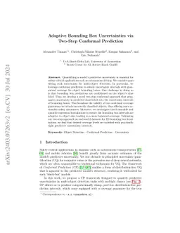 Adaptive Bounding Box Uncertainties via Two-Step Conformal Prediction