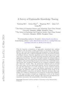 A Survey of Explainable Knowledge Tracing