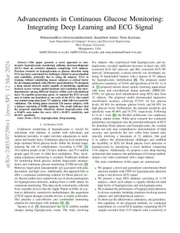 Advancements in Continuous Glucose Monitoring: Integrating Deep Learning
  and ECG Signal