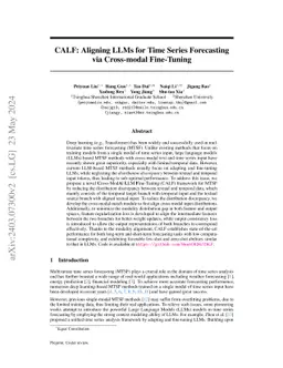 CALF: Aligning LLMs for Time Series Forecasting via Cross-modal Fine-Tuning