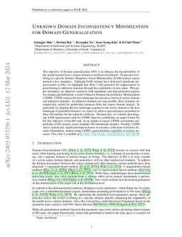 Unknown Domain Inconsistency Minimization for Domain Generalization
