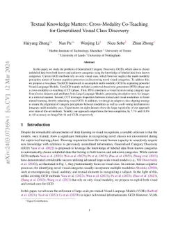 Textual Knowledge Matters: Cross-Modality Co-Teaching for Generalized
  Visual Class Discovery