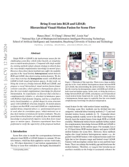 Bring Event into RGB and LiDAR: Hierarchical Visual-Motion Fusion for
  Scene Flow