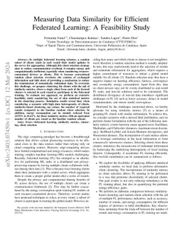 Measuring Data Similarity for Efficient Federated Learning: A
  Feasibility Study