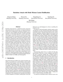 Backdoor Attack with Mode Mixture Latent Modification