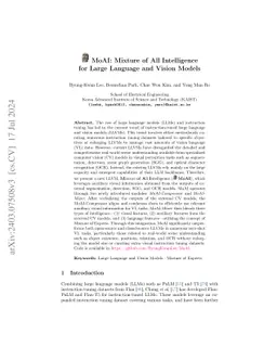 MoAI: Mixture of All Intelligence for Large Language and Vision Models