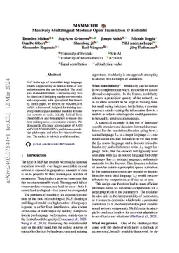 MAMMOTH: Massively Multilingual Modular Open Translation @ Helsinki