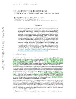 Online Continual Learning For Interactive Instruction Following Agents