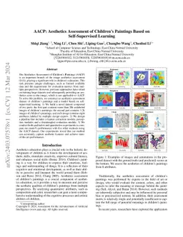 AACP: Aesthetics assessment of children's paintings based on
  self-supervised learning