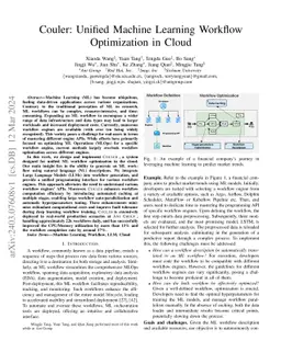 Couler: Unified Machine Learning Workflow Optimization in Cloud