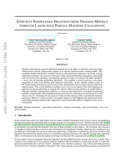 Efficient Knowledge Deletion from Trained Models through Layer-wise
  Partial Machine Unlearning