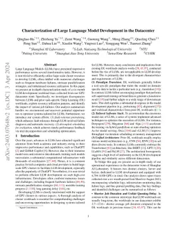 Characterization of Large Language Model Development in the Datacenter