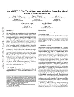MoralBERT: A Fine-Tuned Language Model for Capturing Moral Values in
  Social Discussions