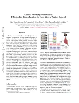 Genuine Knowledge from Practice: Diffusion Test-Time Adaptation for
  Video Adverse Weather Removal