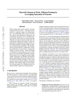 Maxwell's Demon at Work: Efficient Pruning by Leveraging Saturation of Neurons