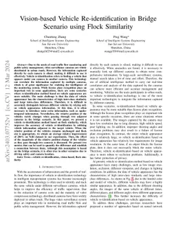Vision-based Vehicle Re-identification in Bridge Scenario using Flock
  Similarity
