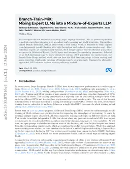 Branch-Train-MiX: Mixing Expert LLMs into a Mixture-of-Experts LLM