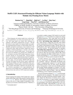 MoPE-CLIP: Structured Pruning for Efficient Vision-Language Models with
  Module-wise Pruning Error Metric