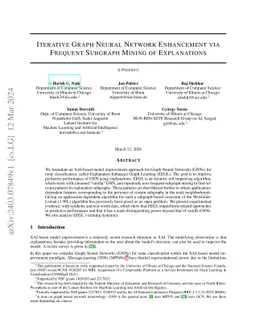 Iterative Graph Neural Network Enhancement via Frequent Subgraph Mining
  of Explanations