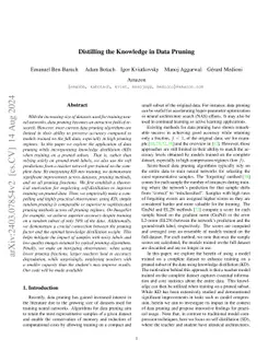 Distilling the Knowledge in Data Pruning