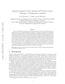 Quantum Support Vector Machine for Prostate Cancer Detection: A
  Performance Analysis