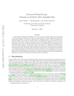 Fairness Feedback Loops: Training on Synthetic Data Amplifies Bias