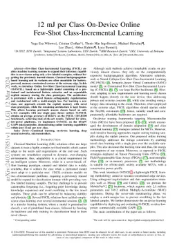 12 mJ per Class On-Device Online Few-Shot Class-Incremental Learning