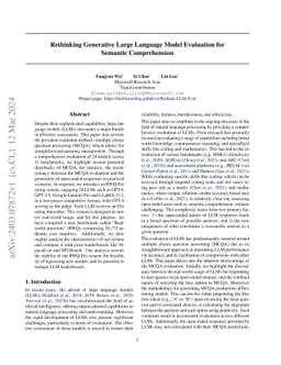 Rethinking Generative Large Language Model Evaluation for Semantic
  Comprehension