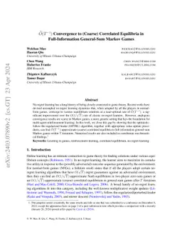 $\widetilde{O}(T^{-1})$ Convergence to (Coarse) Correlated Equilibria in
  Full-Information General-Sum Markov Games