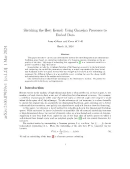Sketching the Heat Kernel: Using Gaussian Processes to Embed Data