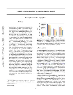 Text-to-Audio Generation Synchronized with Videos