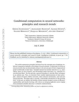 Conditional computation in neural networks: principles and research
  trends