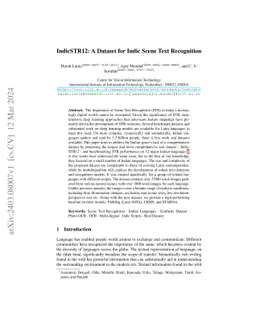 IndicSTR12: A Dataset for Indic Scene Text Recognition