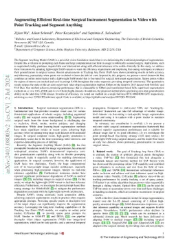 Augmenting Efficient Real-time Surgical Instrument Segmentation in Video
  with Point Tracking and Segment Anything