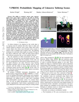 V-PRISM: Probabilistic Mapping of Unknown Tabletop Scenes