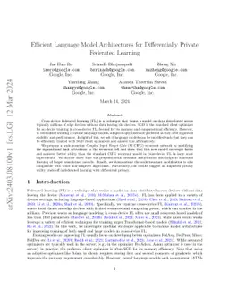 Efficient Language Model Architectures for Differentially Private
  Federated Learning