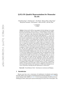 Q-SLAM: Quadric Representations for Monocular SLAM