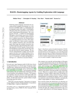 BAGEL: Bootstrapping Agents by Guiding Exploration with Language