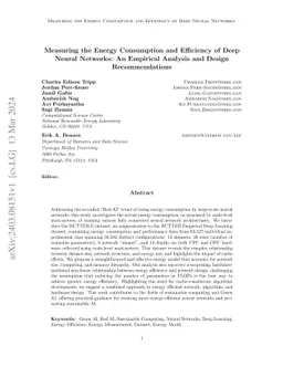 Measuring the Energy Consumption and Efficiency of Deep Neural Networks:
  An Empirical Analysis and Design Recommendations