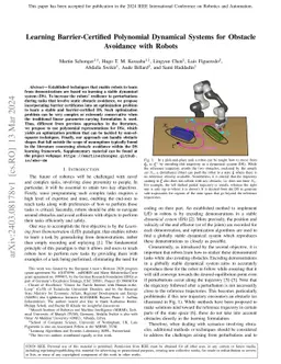 Learning Barrier-Certified Polynomial Dynamical Systems for Obstacle
  Avoidance with Robots