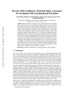 Perceive With Confidence: Statistical Safety Assurances for Navigation with Learning-Based Perception