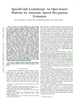 SpeechColab Leaderboard: An Open-Source Platform for Automatic Speech
  Recognition Evaluation