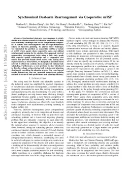 Synchronized Dual-arm Rearrangement via Cooperative mTSP