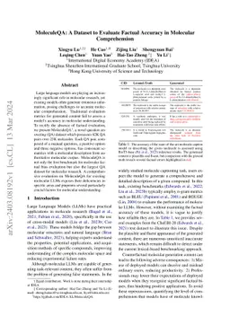 MoleculeQA: A Dataset to Evaluate Factual Accuracy in Molecular
  Comprehension