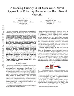 Advancing Security in AI Systems: A Novel Approach to Detecting
  Backdoors in Deep Neural Networks