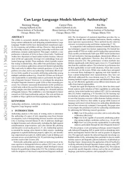 Can Large Language Models Identify Authorship?