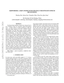 Skipformer: A Skip-and-Recover Strategy for Efficient Speech Recognition