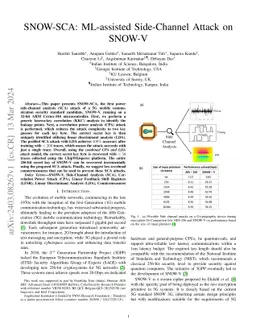 SNOW-SCA: ML-assisted Side-Channel Attack on SNOW-V
